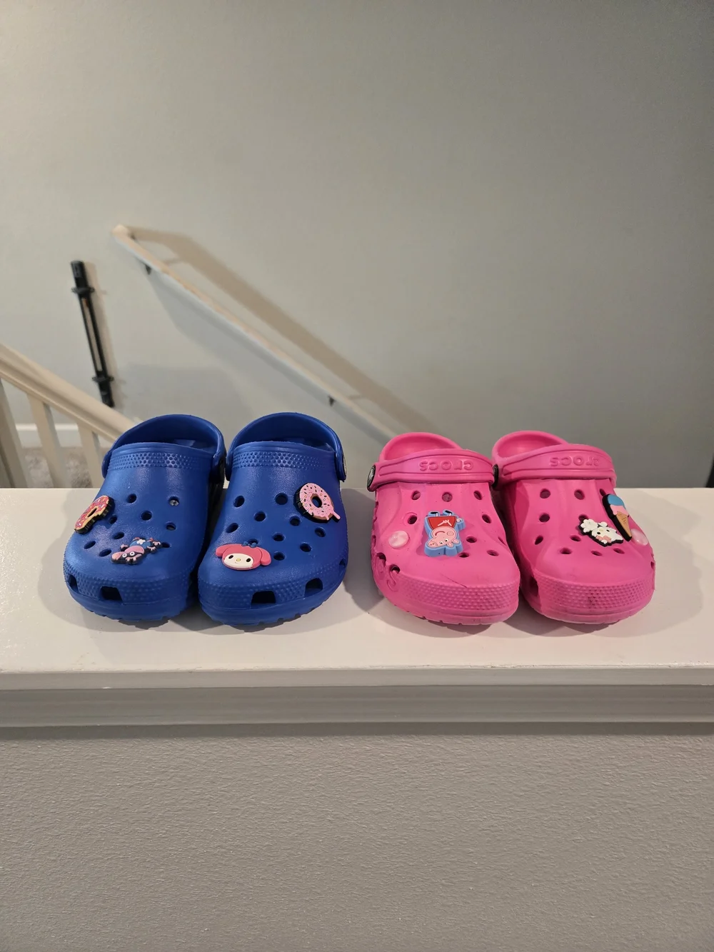 Kids Crocs in Blue and Pink Size 11c